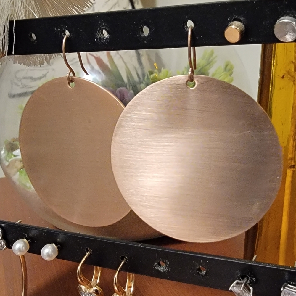 BaubleBar round copper earrings